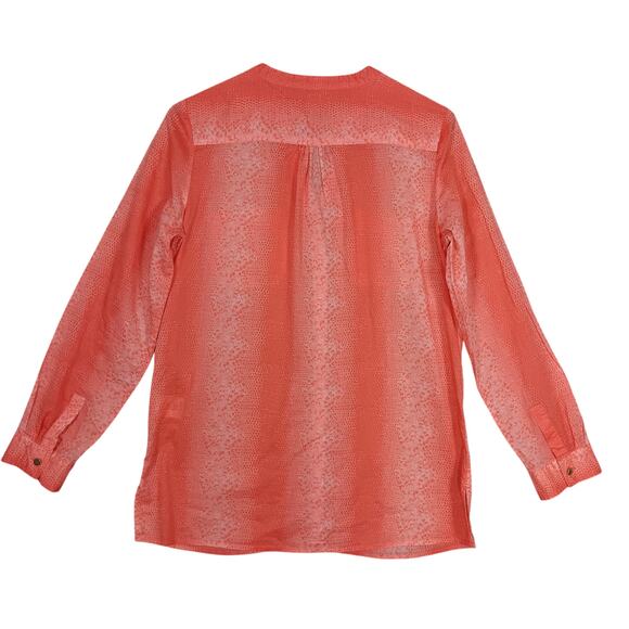 Jaclyn Smith Tunic Size Medium Orange Snake Print Button Down Long Sleeve Pocket - Picture 5 of 10
